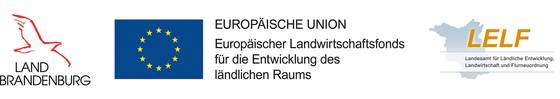 Logos: Land Brandenburg, EU-ELER, LELF